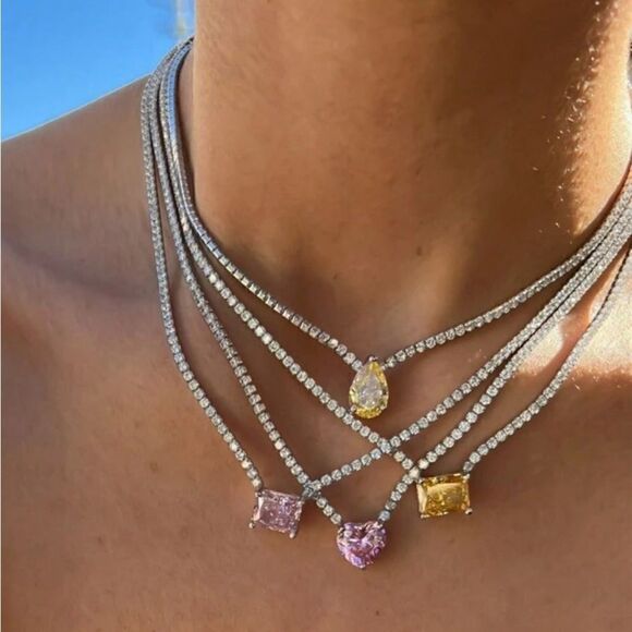Anthropologie Jewelry - Water drop tennis necklace #1327